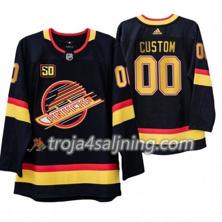 Vancouver Canucks tröja Customized Flying Skate 50th Anniversary 2019-2020 Adidas Svart Authentic - NHL Tröjor Herr